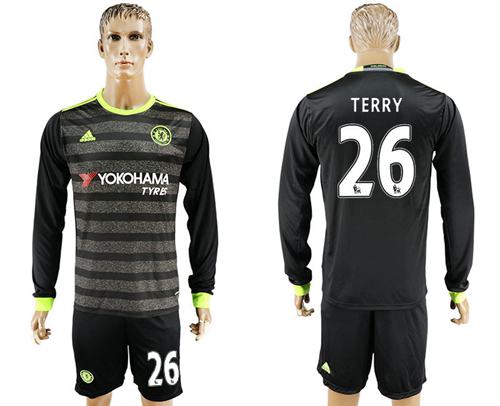 Chelsea #26 Terry Sec Away Long Sleeves Soccer Club Jersey